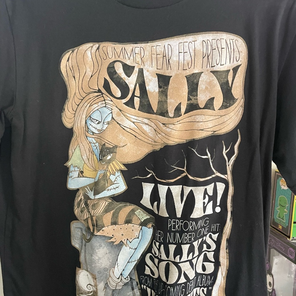 Black Graphic T-Shirt with Sally Design